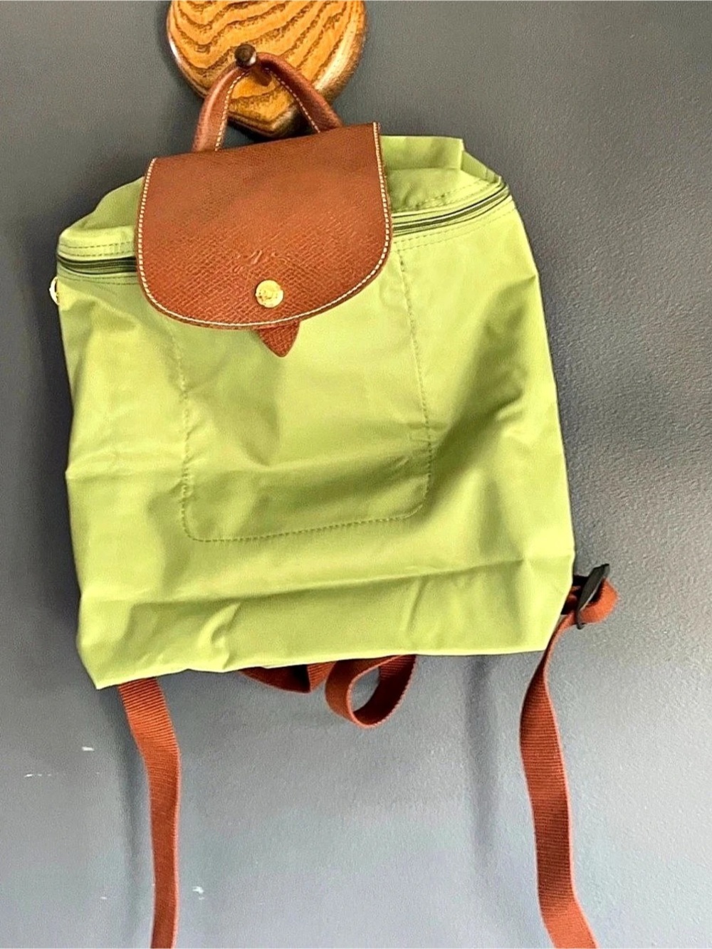 Longchamp Le Pliage Original Backpack Green & Brown